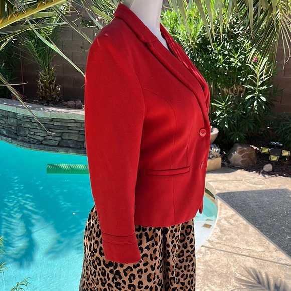 Fall Rustic Orange Red Twill Blazer - Picture 6 of 9